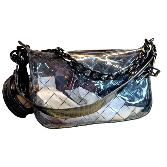 Steve Madden NWT Black & Transparent 2 Shoulder Straps Concert Bags  (P059) - Picture 3 of 11
